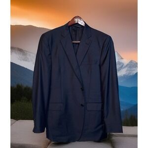 Ermenegildo Zegna Blazer Men 44 Black Wool Silk 5362 Classic Wedding‎ Business